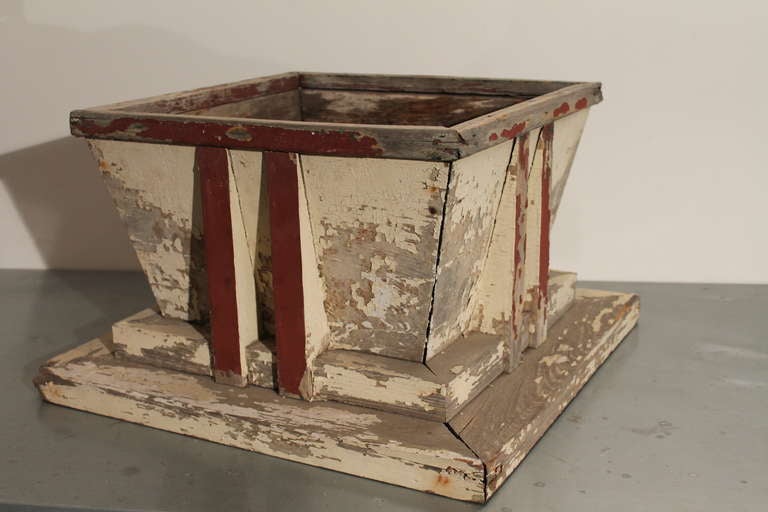 Distressed Wood Construction Prarie School Planter