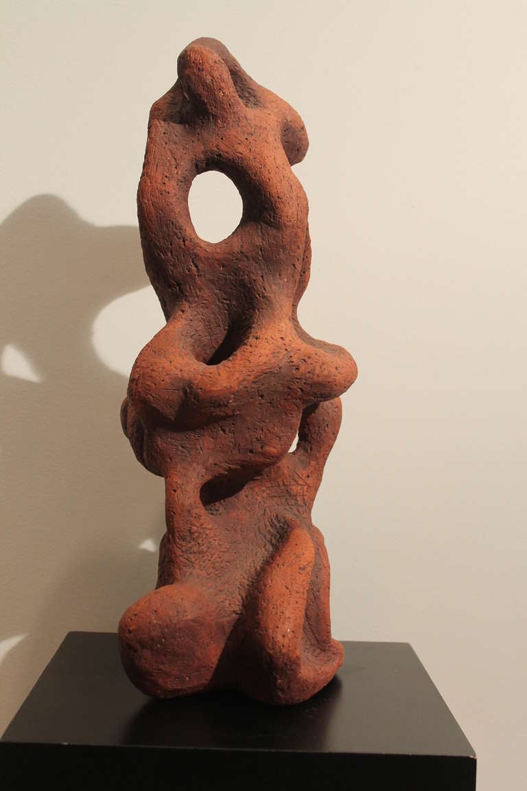 1950's Amorphous Abstract Ceramic Sculpture In Excellent Condition For Sale In 3 Oaks, MI