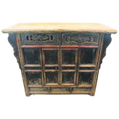 19th Century Chinese Painted Elm Cabinet