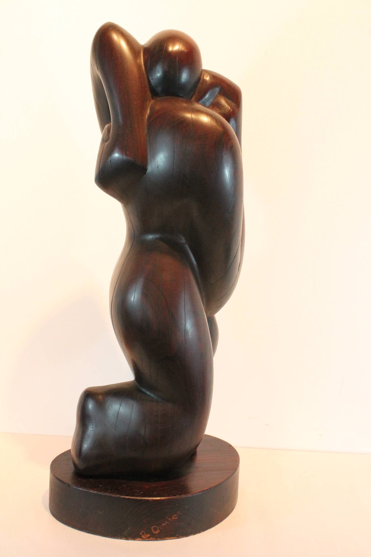 Mid-20th Century Modernist French Carved Figurative Sculpture