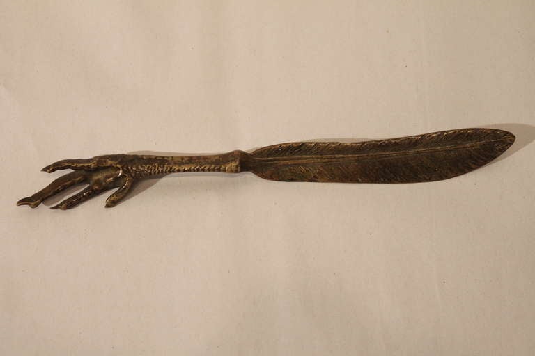 Great details and excellent surface and form on this feather letter opener.
Handle is the claw foot.
