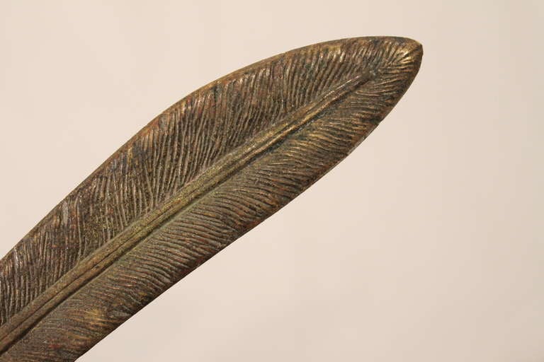 19th Century Bronze Feather Letter Opener 1