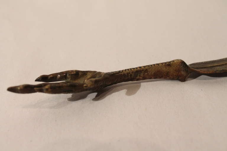 19th Century Bronze Feather Letter Opener 4