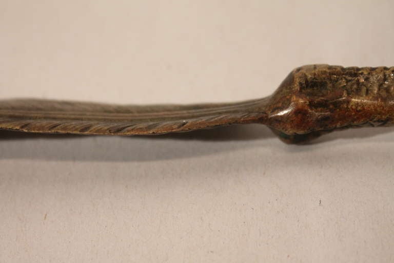 19th Century Bronze Feather Letter Opener 5