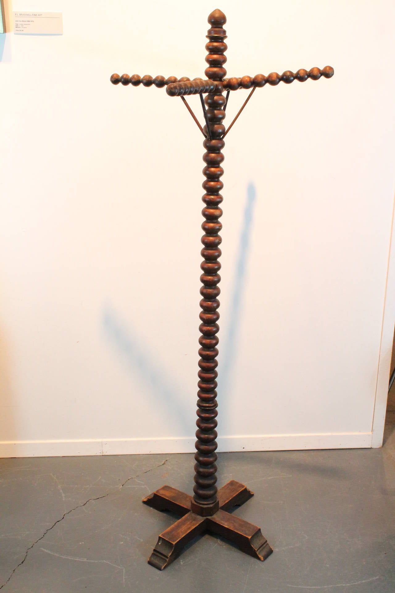Graphic sculptural early 20th Century bobbin turned coat stand.
Great patina and form.