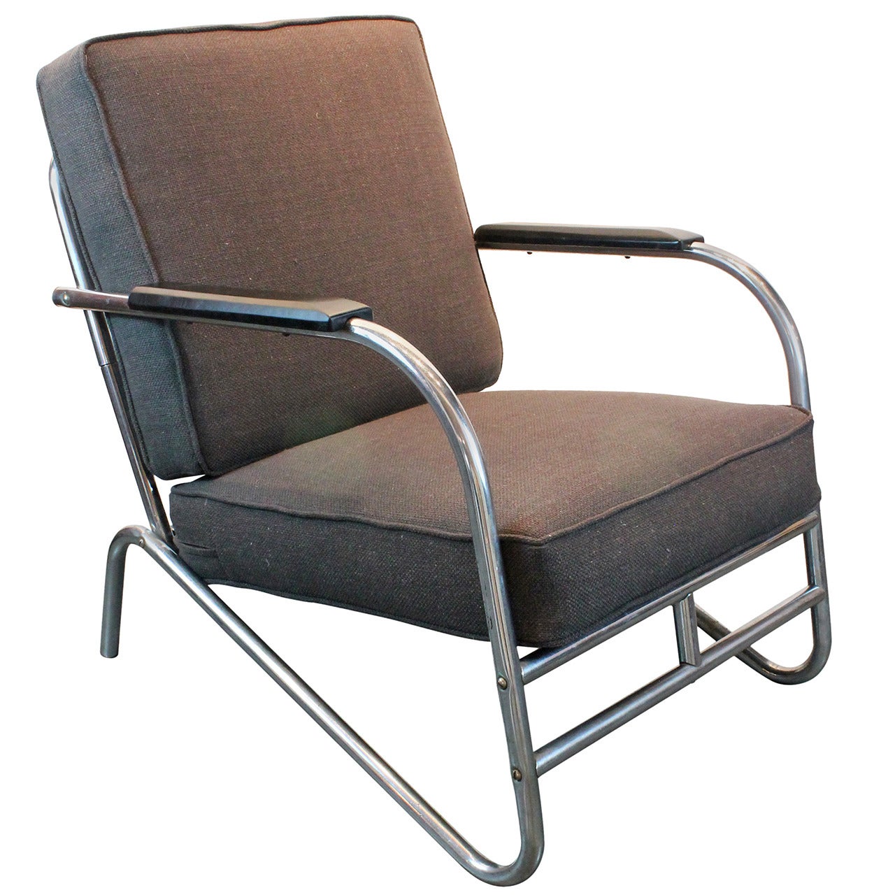 Streamline Art Deco Lounge Chair For Sale
