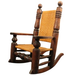 Vintage Exuberant Folk Art Rocking Chair