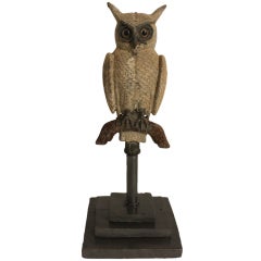 Vintage Swisher and Soules Double Sided Owl Decoy