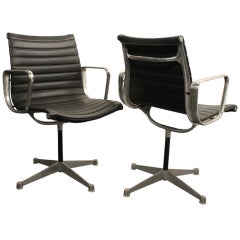 Pair of Early Eames Aluminum Group Executive Chairs