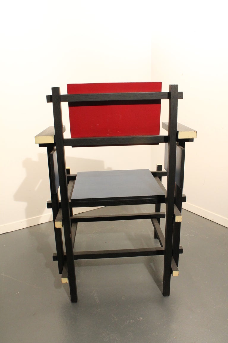 American Modernist Side Chair in the Style of Gerrit Rietveld