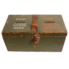 Vintage Folk Art "For Good Work / For Deviated Work" Ballot Box