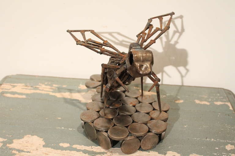 American Iron Wasp Sculpture