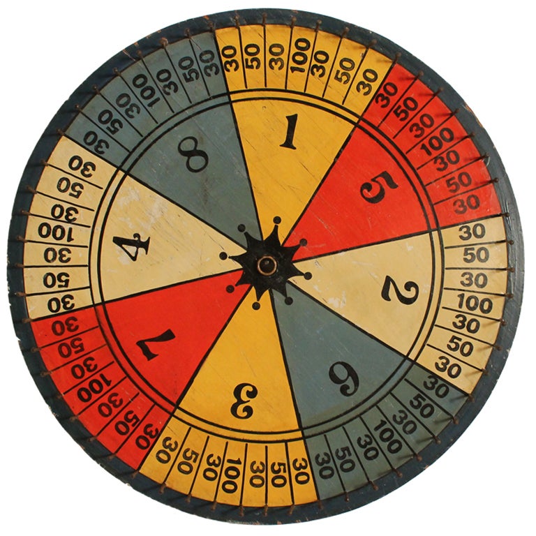 Colorful Carnival Gameboard Wheel at 1stdibs
