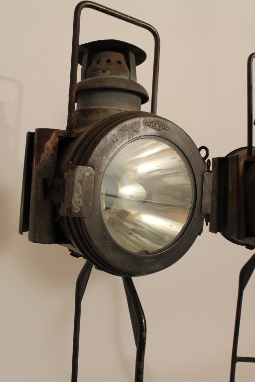 20th Century Pair of Railroad Lanterns