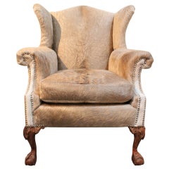 Hide Covered Wingback Chair