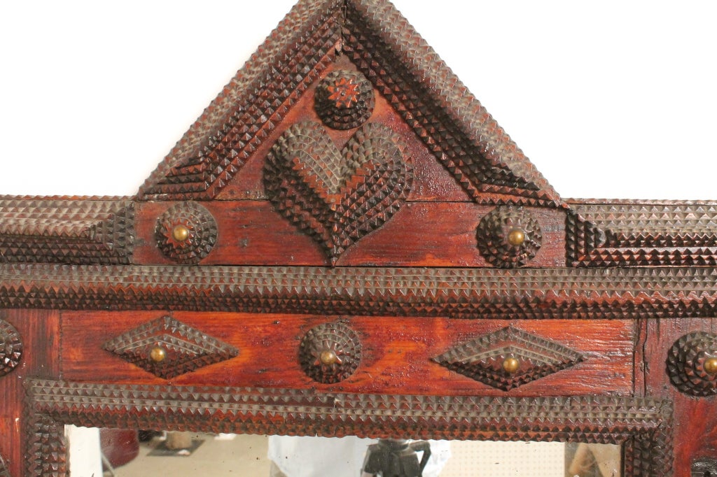 Tramp Art Frame with Heart Detail