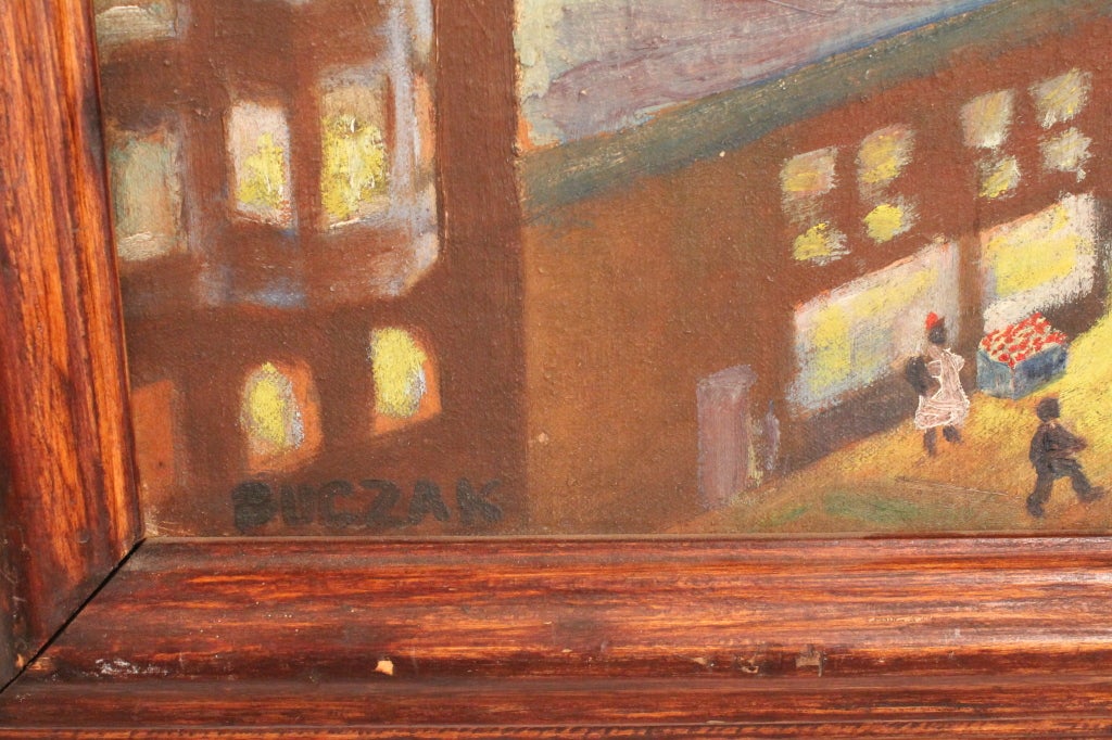 American WPA Chicago Painting Signed Buczak For Sale