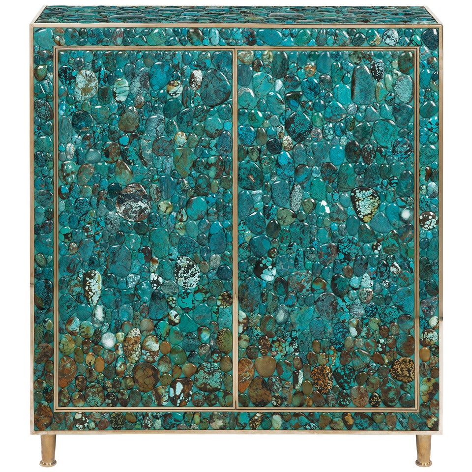 Turquoise Cabinet by Kam Tin For Sale
