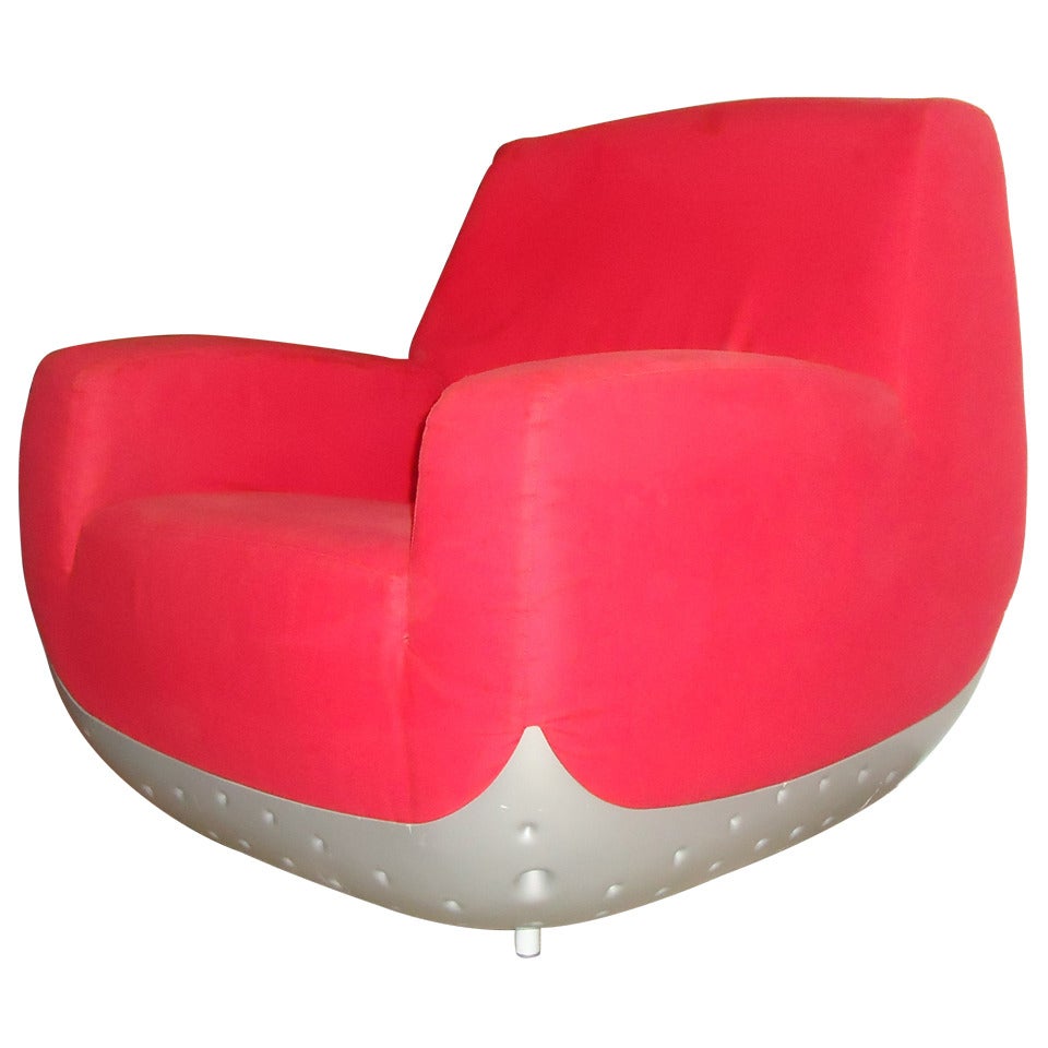 Italian Domodinamica Red Swing Club Chair For Sale