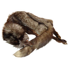 Russian Large Silky Silver Fox Stole Collar Free Shipping