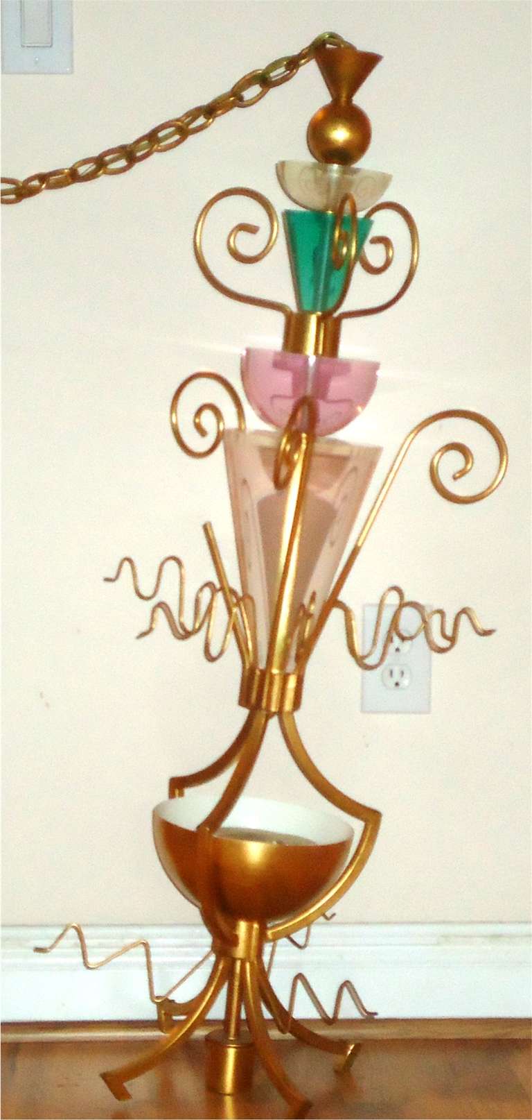 Van Teal multicolor Lucite chandelier mid century modern