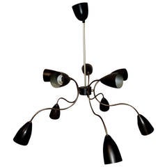 10 Arm Stilnovo Italian Mid century Modern Chandelier