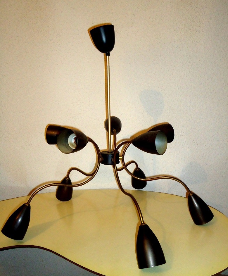 10 Arm Stilnovo Italian Mid century Modern Chandelier
