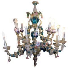 Antique Venetian Murano Glass Chandelier.