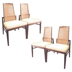 Adrian Pearsall Set of 4 MId century Modern Chairs with Cane Backs