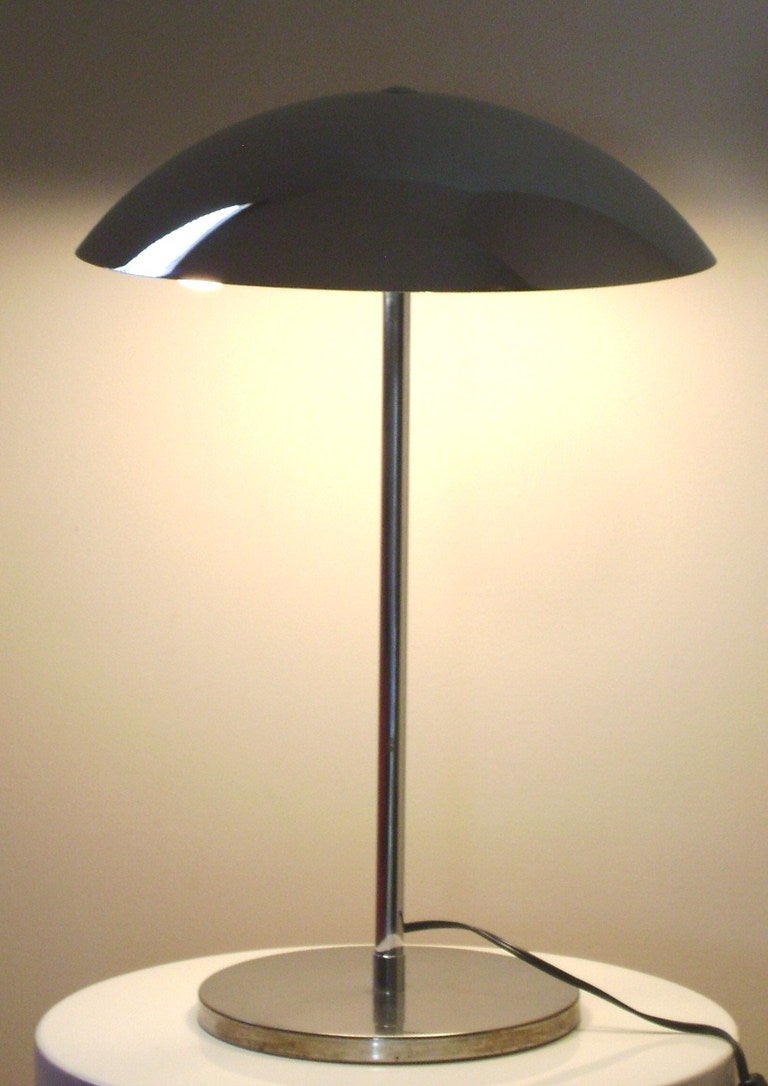 Mid-Century Modern Mid- Century Modern Swiss Chrome Table Lamp by Lumesse For Sale