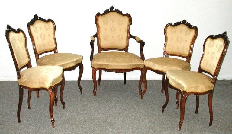 SUPER SALE!  - Superb French Louis XV 1820  Walnut 5 pcs Parlor Set