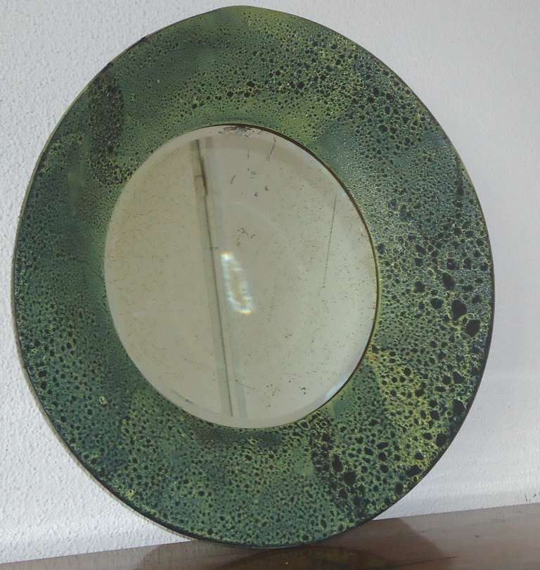 Fabulous Fontana Arte Attributed Ceramic Mirror Mid Century Modern