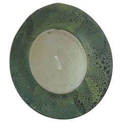 Fabulous Fontana Arte Attributed Ceramic Mirror Mid Century Modern