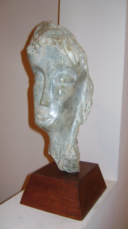 Marble Bust of a Woman- Head of Renee-, Attributed to Chaim Gross