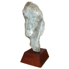 Marble Bust of a Woman- Head of Renee-, Attributed to Chaim Gross