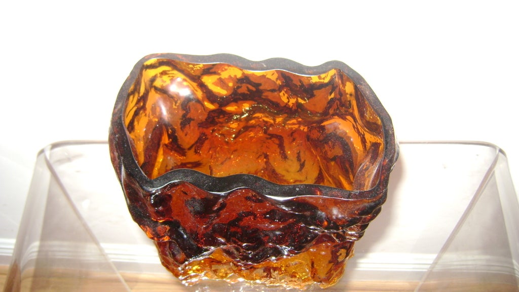 Somerso  Amber Glass Vase Modern