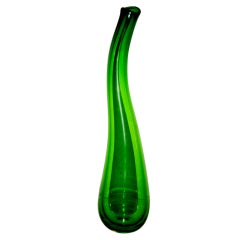 American 1970 th  Emerald Green Vase Mid Century Modern