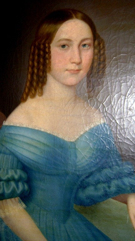 19th Century Austrian Biedermeier Portrait of a Noblewoman For Sale
