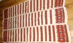 Antique  Handspun Embroided  Linen Tablecloth/Bedspread