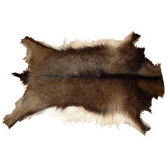 Goat Fur  Skin Rug Throw - Cabin Log Decor