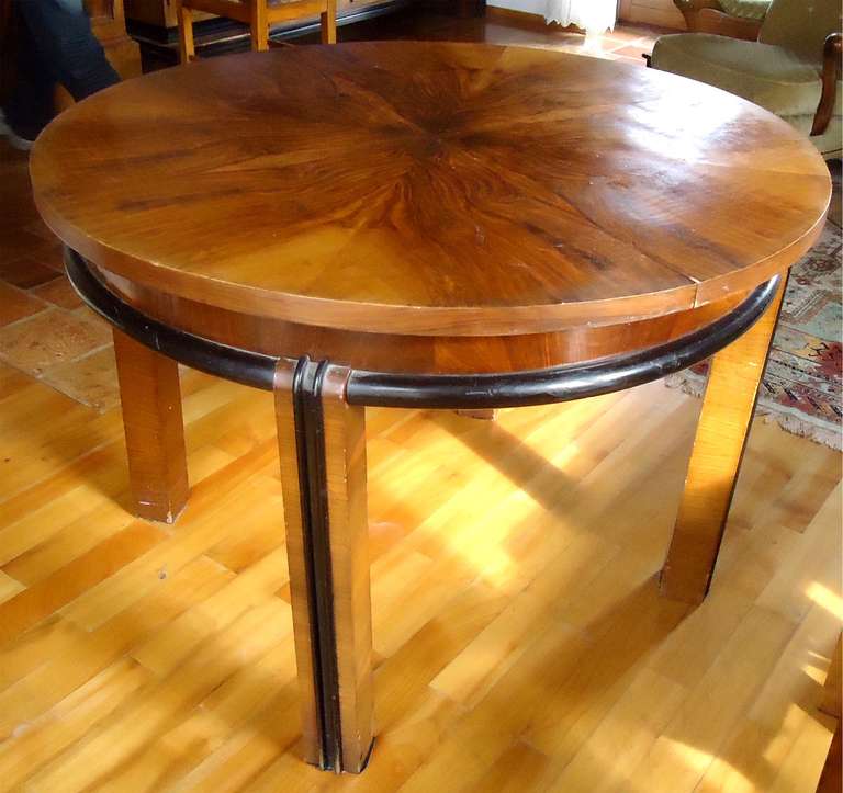 Art Deco  1920 th Dining Set Walnut Veneer w Ebony
