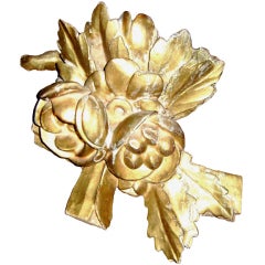 Gustavian Baroque  18 c Gold Leaf Wood Architectural Floral Fragment