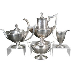 Gorham Silver Monogrammed Tea Coffee Set