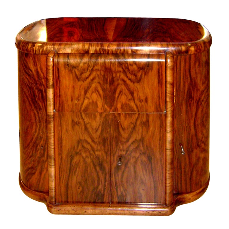 French Art Deco  1920  Bar Commode Buffet in Walnut Veneer