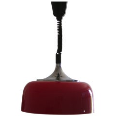 Italian Stilnovo Raspbery Red Ceiling Lamp