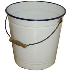 Vintage White Enamel Bucket
