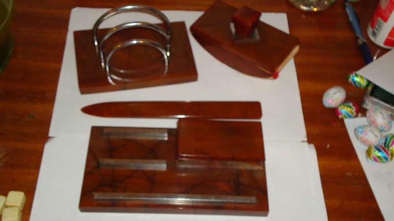 Art deco bakelite set of 4 pcs., 1920th