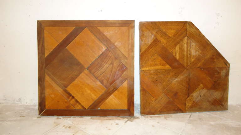 Antique cca 1850 th solid wood parquet - two different varieties- walnut with maple - cca 30 m2 and antique oak - cca 50 m2. Rare and beautiful.