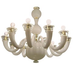 Venini Murano Glass 12 Lights Chandelier 1950s