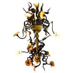 Splendid Modern Murano Glass Two Tier Chandelier